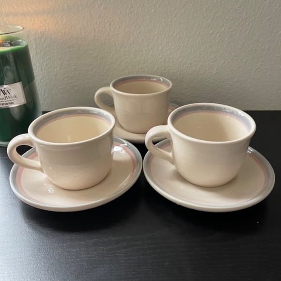 PFALTZGRAFF Aura Pink Flat Cup & Saucer Set Of 3 - Picture 14 of 14